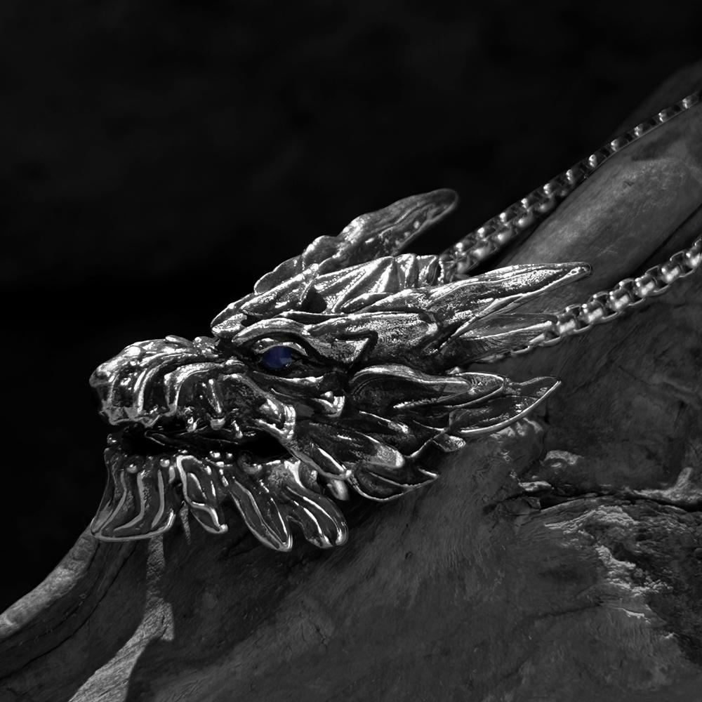 霸气怪物猎人火龙头吊坠项链