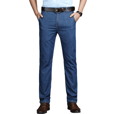 男士夏季牛仔裤薄款直筒宽松商务