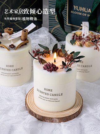 Forest-Style Floral Scented Candle DIY Bedroom Rose Dried Flower Wedding Favor Birthday Gift for Friends Romantic
