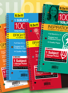 KAISA灵感系列线圈本美式复古分栏单科目笔记本大学生考研美国活页本A4加厚ins风高颜值花卉星宇凯撒本子