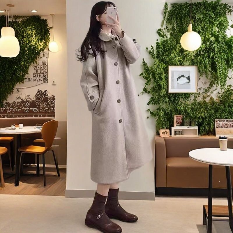 毛呢外套女赫本风中长款2026年秋冬新款韩版加厚温柔百搭呢子大衣