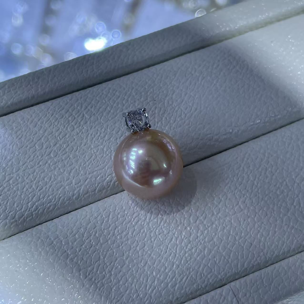 11mm中国红淡水珍珠S925银戴妃吊坠 DZ3360