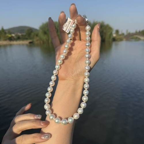 S925银 9-11mm极亮巴洛克珍珠项链 XL2891