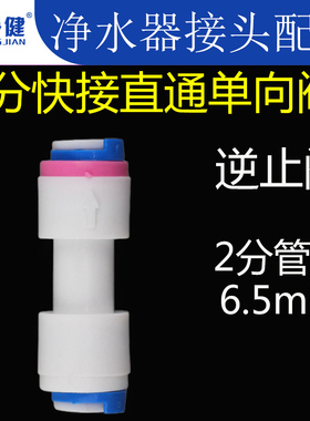 净水器接头配件2分直通单向阀逆止阀止回阀开关阀门