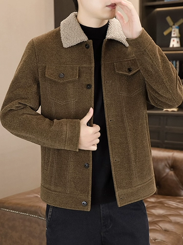 Утепленное трендовое шерстяное пальто, удерживающая тепло бархатная куртка