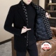 加厚保暖黑金羽绒服 潮牌冬季 拼接假两件西装 领白鸭绒毛呢外套男士