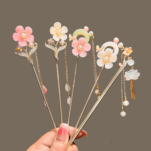 2024年新中式古代发簪高级盘发簪子步摇流苏现代汉服发钗旗袍头饰