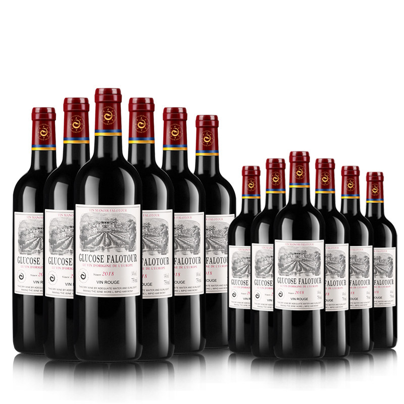 买一箱送一箱法国进口红酒整箱14度干红葡萄酒 到手12瓶
