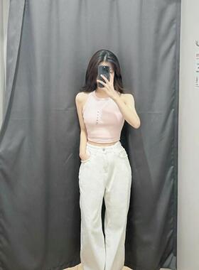 辣妹风棉质罗纹修身显瘦短背心高腰打底衫T恤女 467048/471036