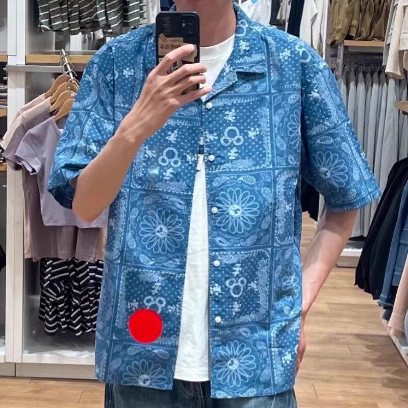 男士沙滩宽松短袖印花衬衫478102