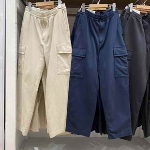 水洗宽松休闲工装 子潮流舒适休闲裤 九分裤 直筒裤 松紧长裤 日单男装