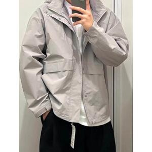日系防风立领连帽情侣夹克475038