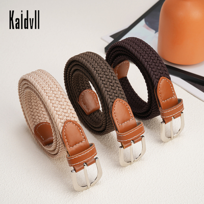 编织腰带女款皮带配裙子牛仔裤弹力松紧时尚百搭2025新款无孔腰带