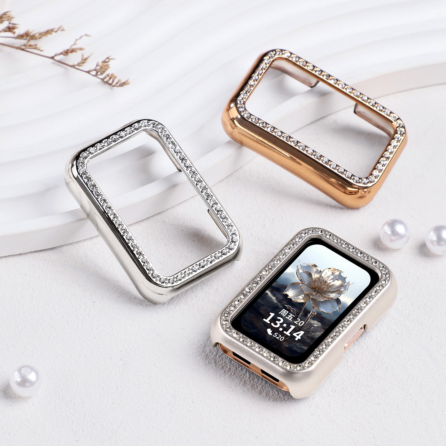 适用华为手环11保护壳新款镶仿钻10/9/8镂空保护套HUAWEI智能运动擎云HA580高级感个性女款表壳band改装配件