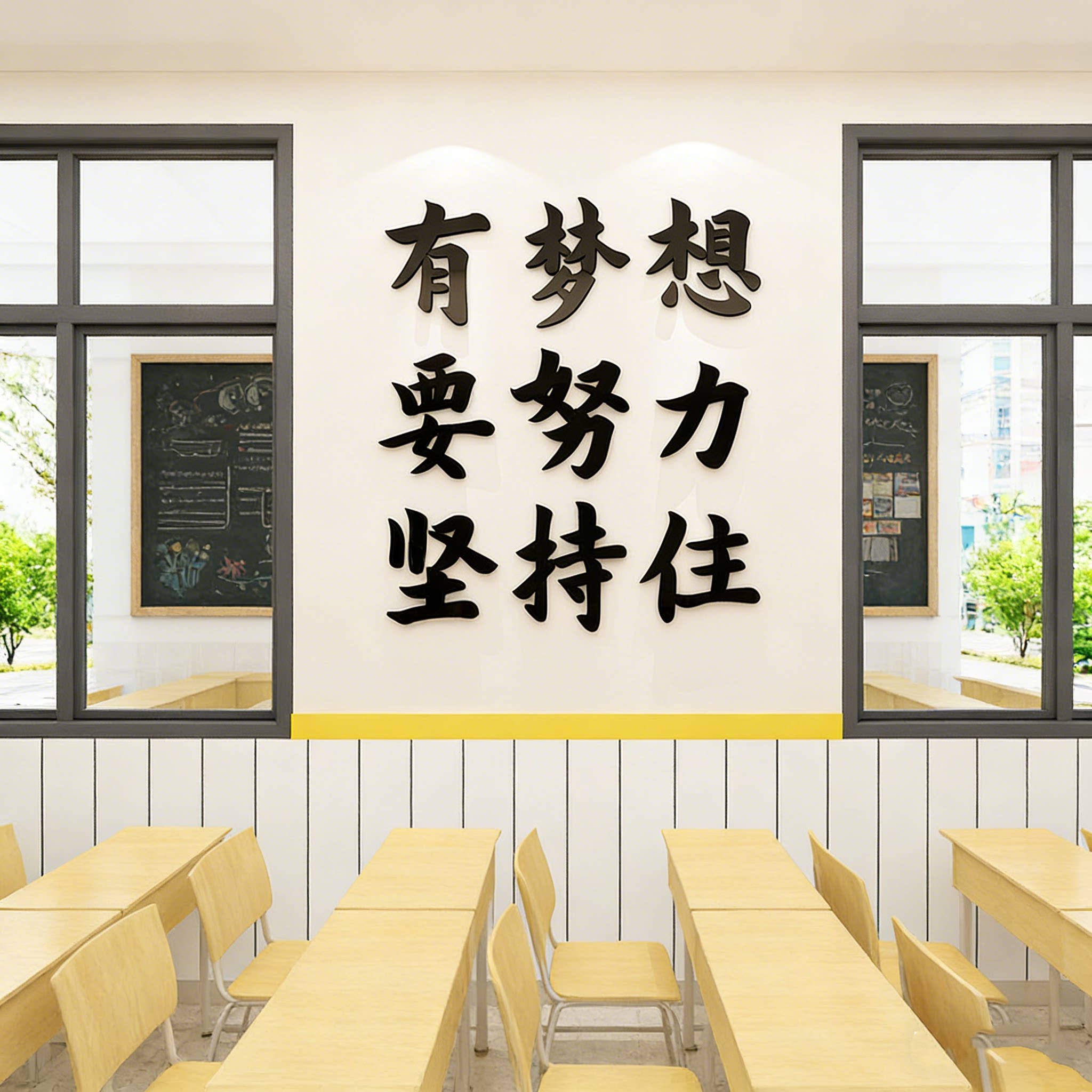高考中考励志标语3d立体墙贴激励初三高三教室布置班级文化墙装饰
