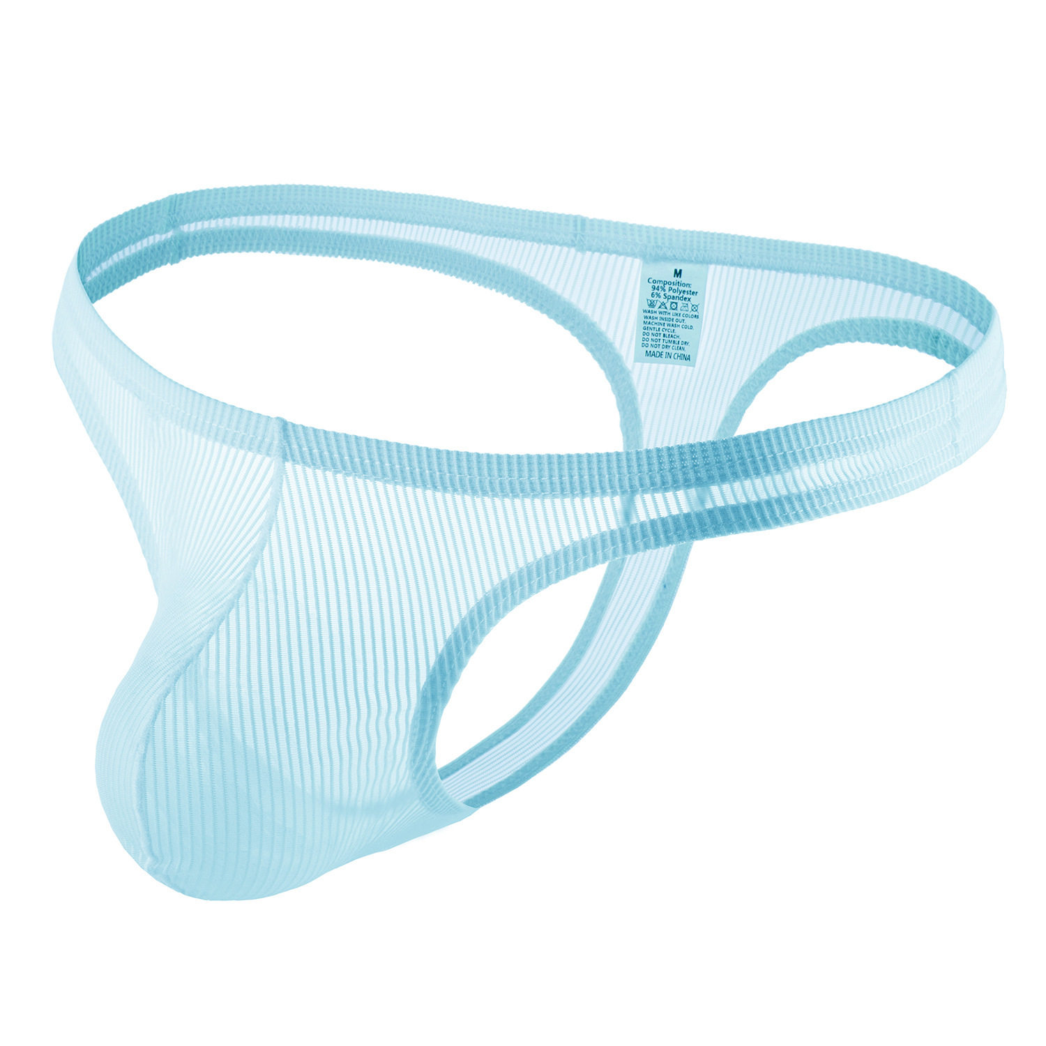 CG现货透明细条纹囊袋男士丁字裤诱惑情趣男内裤Ｔ裤B635