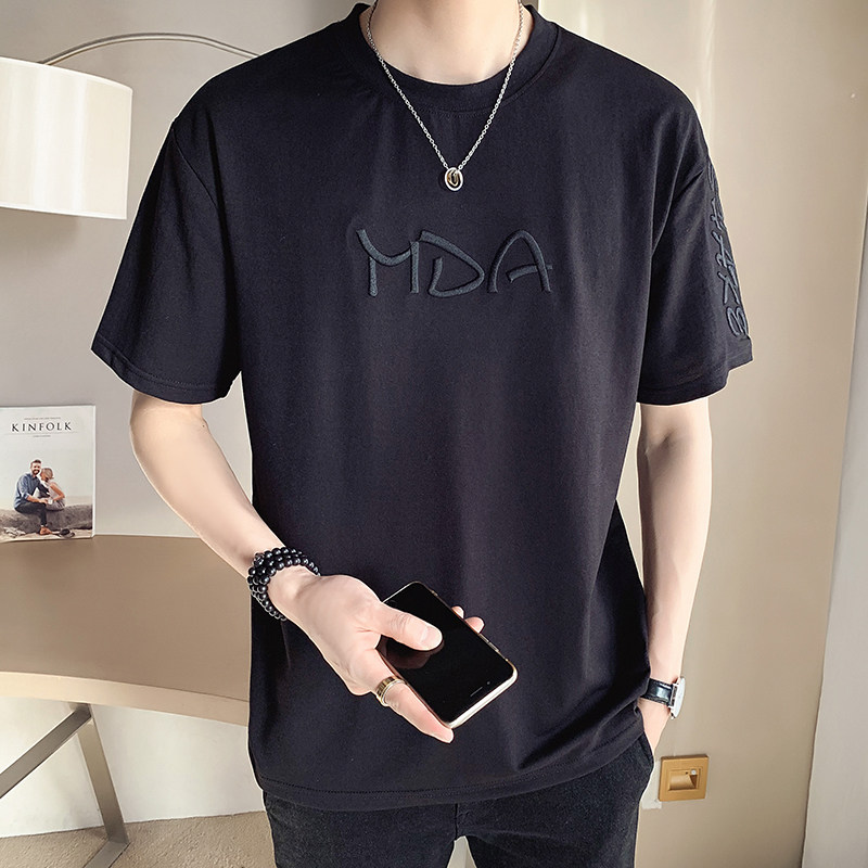 短袖T恤男夏季潮牌纯棉刺绣男士半袖体恤A313_82203_P40,男装T恤,电商A313