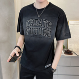 2023新款夏季短袖T恤男渐变潮牌刺绣纯体恤A313-7828-P58，男装T恤，电商A313