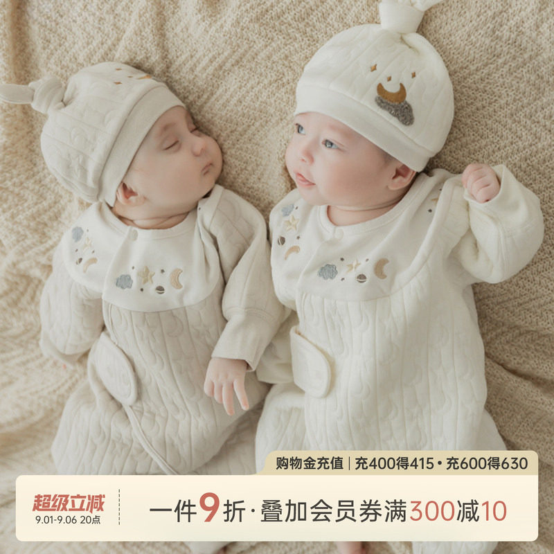 乖奇熊新生儿宝宝绑带连体衣纯棉图片