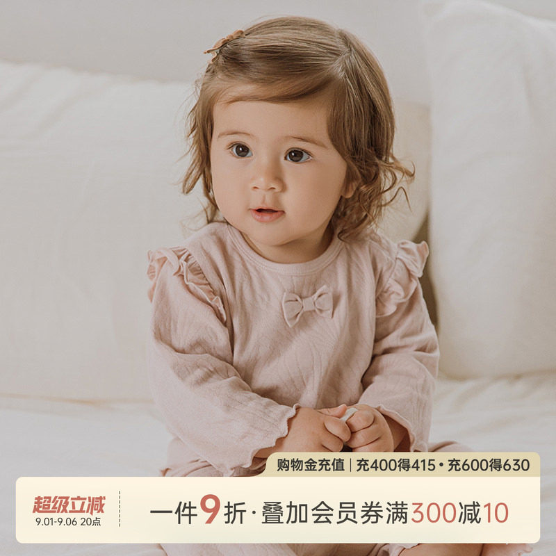 乖奇熊婴儿宝宝春秋纯棉上衣图片