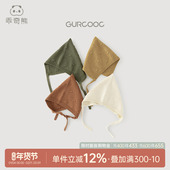 乖奇熊新生宝宝纯棉防风护耳胎帽婴幼儿保暖针织毛线春秋精灵帽子