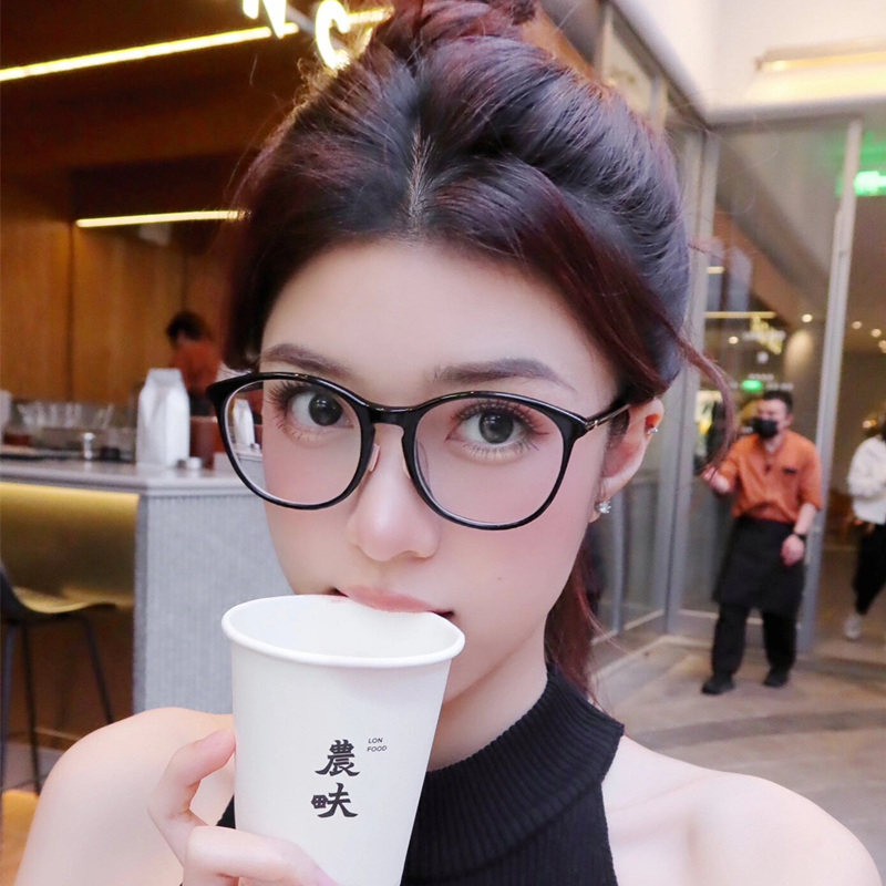 小香眼镜框女近视眼镜架男防蓝光变色镜大脸显瘦黑框素颜镜CH3282