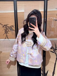 2026新款新中式国风女装高级感蜀锦外套高端独特漂亮盘扣上衣