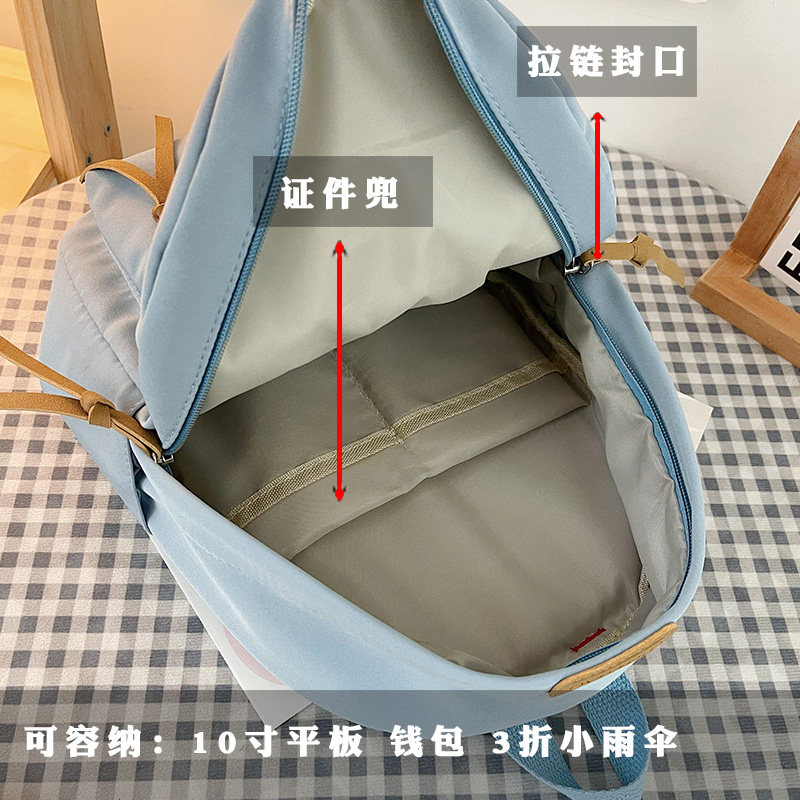 日系学生小双肩包女2021新款通勤帆布小背包女百搭时尚大容量书包