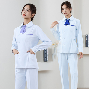 护士服分体秋冬套装护士长袖医护服白大褂药房口腔医院白衣美容服