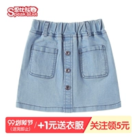 Cô gái denim váy váy váy mùa hè quần áo trẻ em mới bé nhỏ mạng lưới đại dương đỏ - Váy đầm công chúa cho bé 1 tuoi