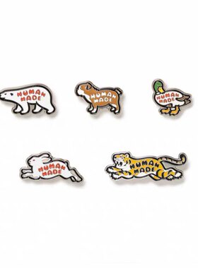 26SS NIGO金属北极熊老虎鸭子萌犬爱心徽章胸针潮流饰品