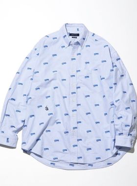 21AW长谷川监制STACKS艺术家联名刺绣系宽松牛津纺条纹衬衣JOTA