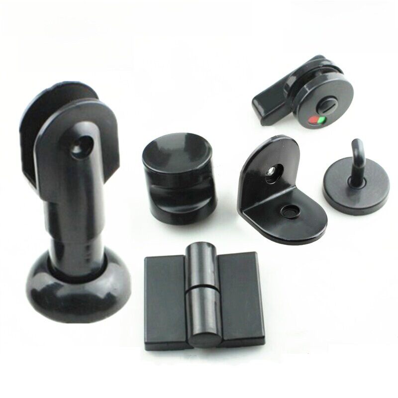 公共卫生间门，浴室隔断，五金配动，件自返回合页，黑色塑料堆叠