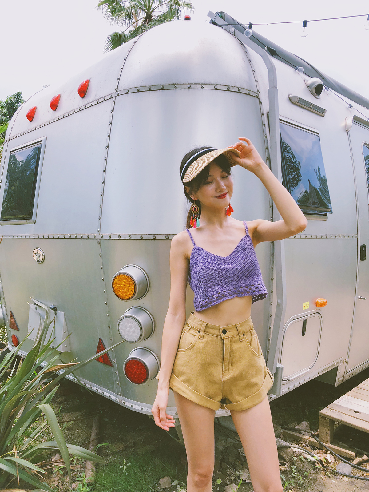 百搭风针织海边度假镂空高腰吊带