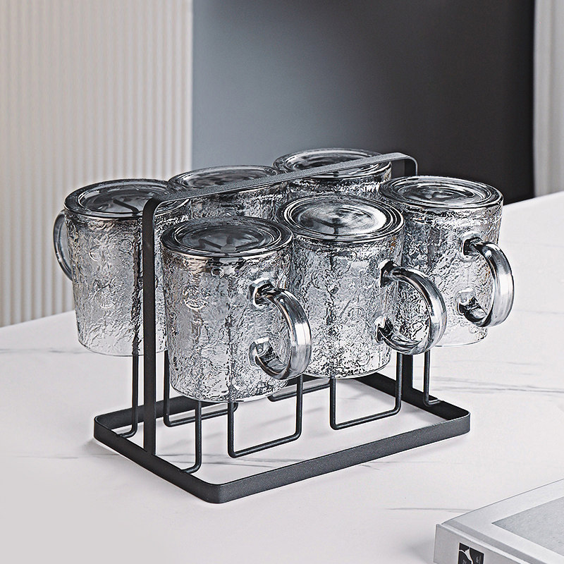 2025新款玻璃水杯耐高温家用喝水杯子套装客厅高级感茶杯待客现代