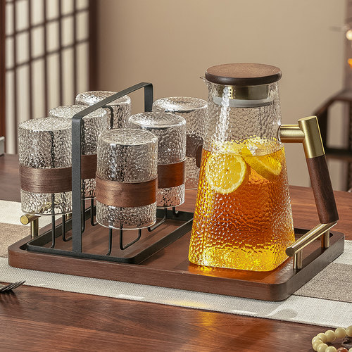 中式复古玻璃水杯套装待客家用客厅茶具茶杯杯具家庭轻奢喝水杯子 - 封面