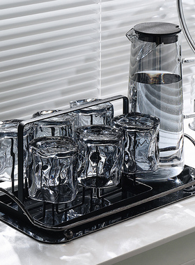 玻璃喝水杯子套装家用客厅家庭泡茶杯杯具待客高级感高颜值高档