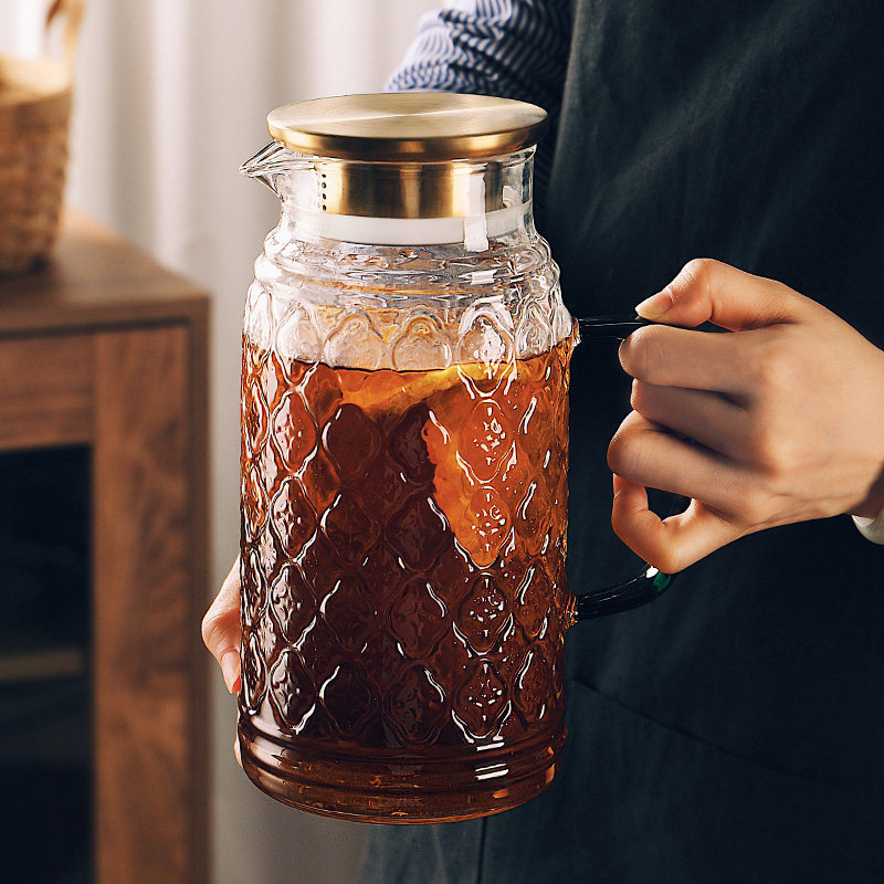 海棠花复古玻璃杯家用客厅杯子套装简约茶具套装杯具喝水杯待客