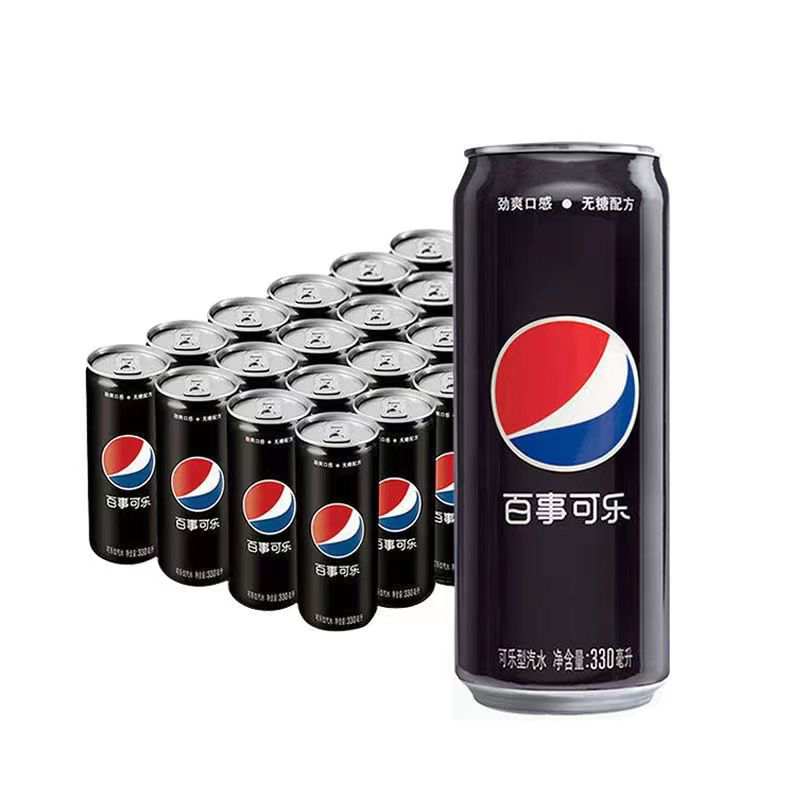 百事可乐Pepsi黑罐无糖汽水碳酸饮料330ml*24听整箱江浙沪皖包邮 咖啡/麦片/冲饮 碳酸饮料 原图主图