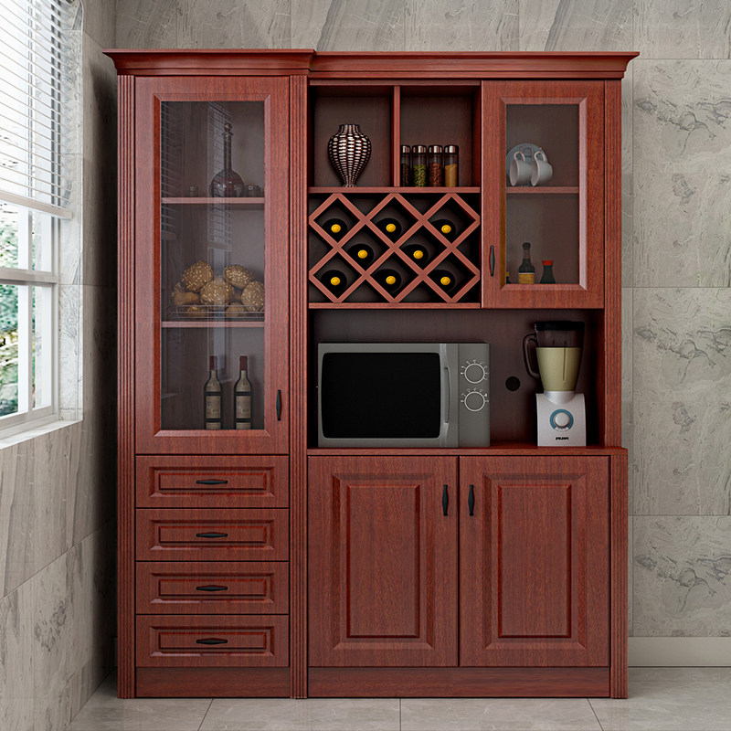新中式大酒柜餐边柜一体靠墙