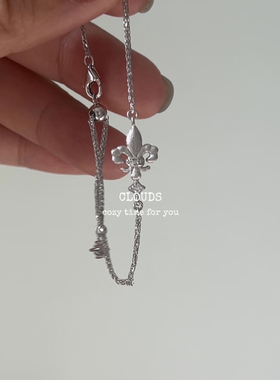 「春醒鸢尾」小众设计感s925纯银鸢尾花手链