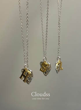 Cloudss「你的名字」小众设计s925纯银爱心字母项链闺蜜生日礼物
