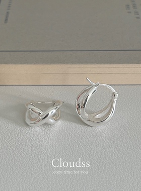 Cloudss 水滴耳扣韩版ins纯银耳钉显脸小