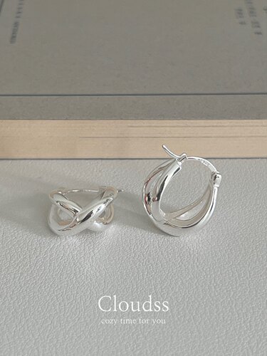 Cloudss 水滴耳扣韩版ins纯银耳钉显脸小