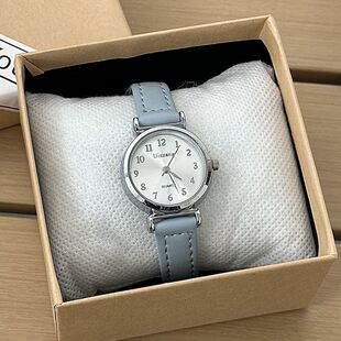 山茶花森系清新ins校园学生党手表女高中生考试指针式小表盘石英