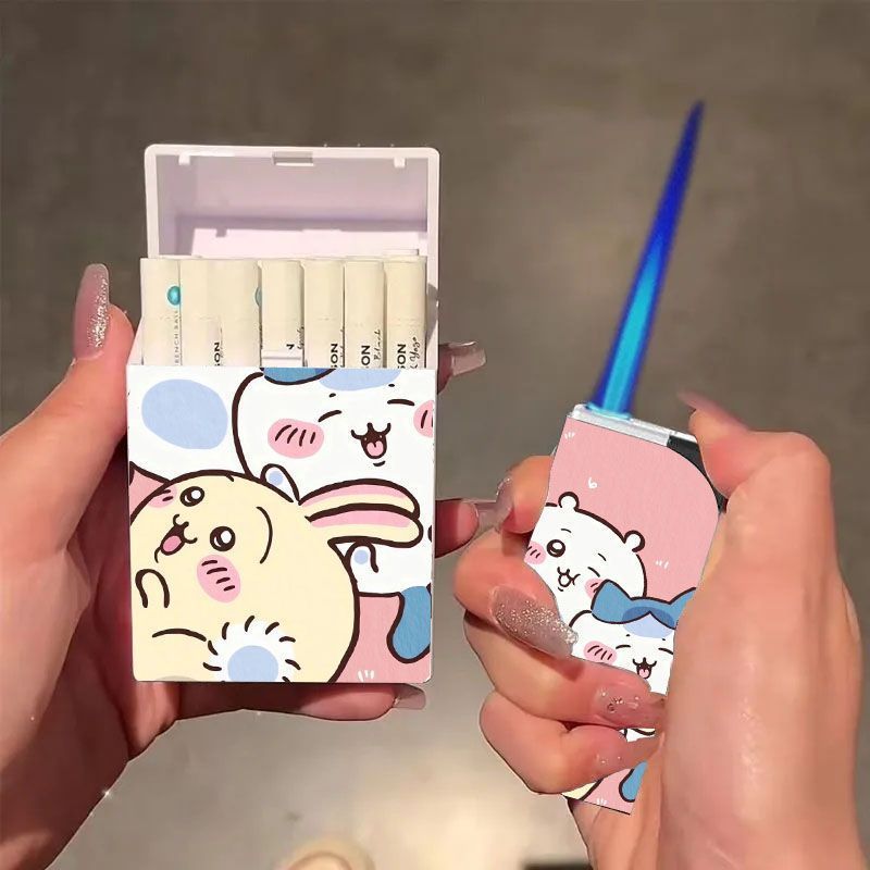 chiikawa乌萨奇打火机烟盒创意防风蓝焰直冲高颜值新款小八送男友