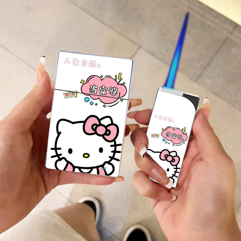 hellokitty凯迪猫打火机烟盒防风蓝焰直冲可装20支高颜值网红爆款