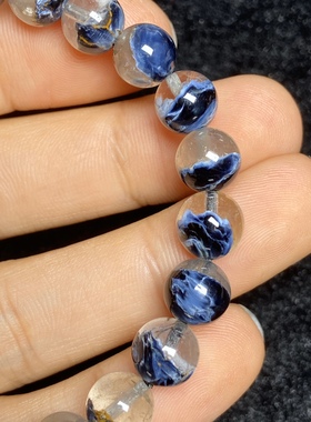 玉化彼得石手链纳米比亚彼得石蓝色地球手链聚宝盆男女手链