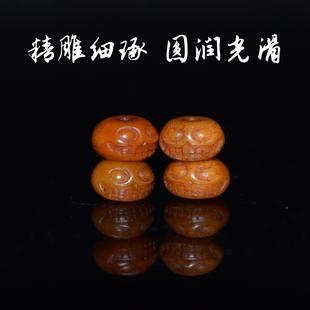 13mm直径手工雕刻牦牛骨配珠散珠桶珠尸陀林主骷髅头配饰配件