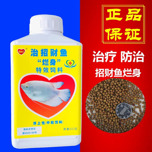 爱鱼红治招财鱼烂身饲料防治招财鱼烂身招财之宝鱼食粮通用防病料